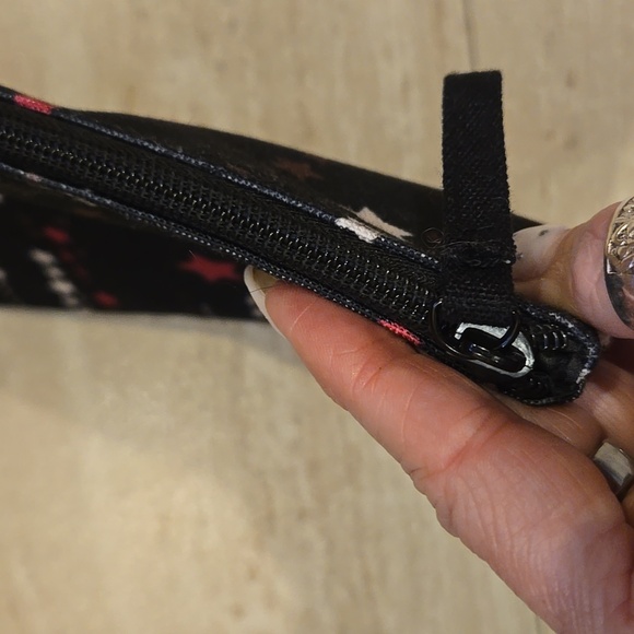 Kate Spade Large Canvas "Twinkle Star" Black Multi-Color Zipper Travel Pouch - Picture 5 of 8